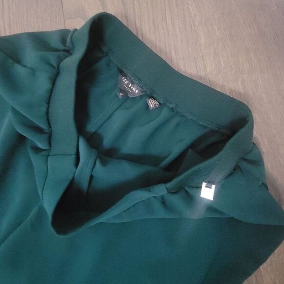 Ted Baker Aliadd Rib Detail Pull On Pant in Dark Green - Picture 6 of 12